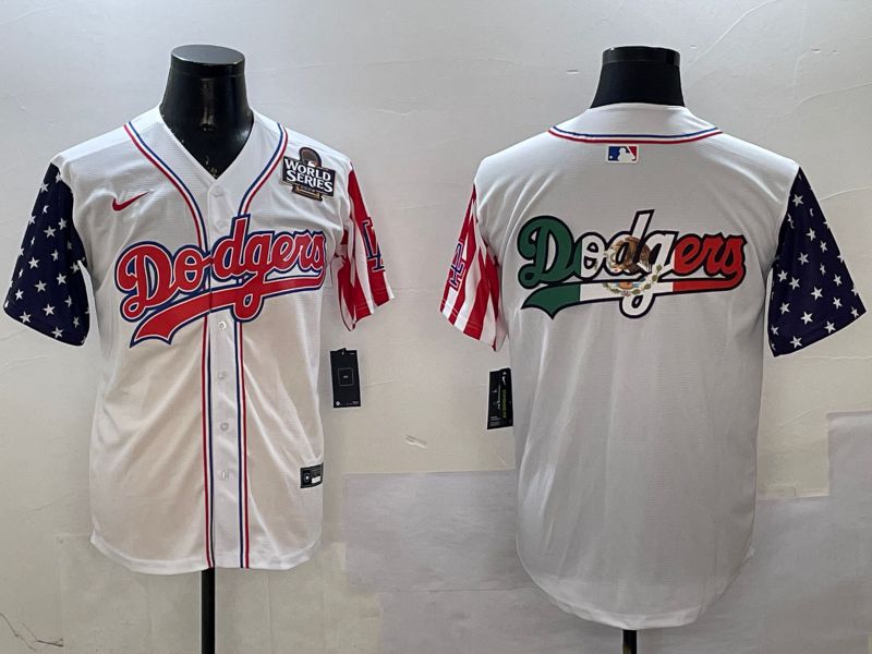 Men Los Angeles Dodgers Blank White a generation of national flags Joint name 2025 Nike MLB Jersey style 9->houston astros->MLB Jersey